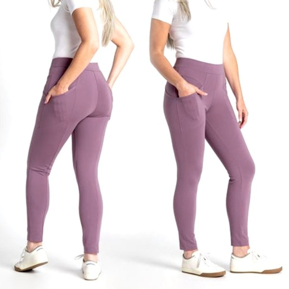 Betabrand Journey Pants Purple Skinny Leg S